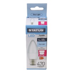 Status LED Light Bulb Candle Large BC 5w/40w